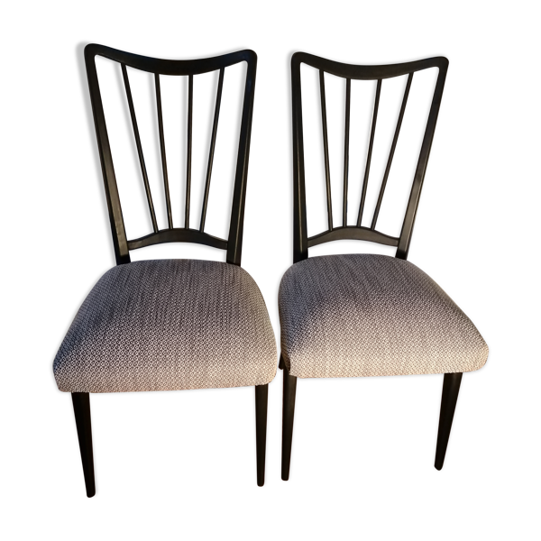 Lot 2 chaises bois tissu - Bon état sur Selency