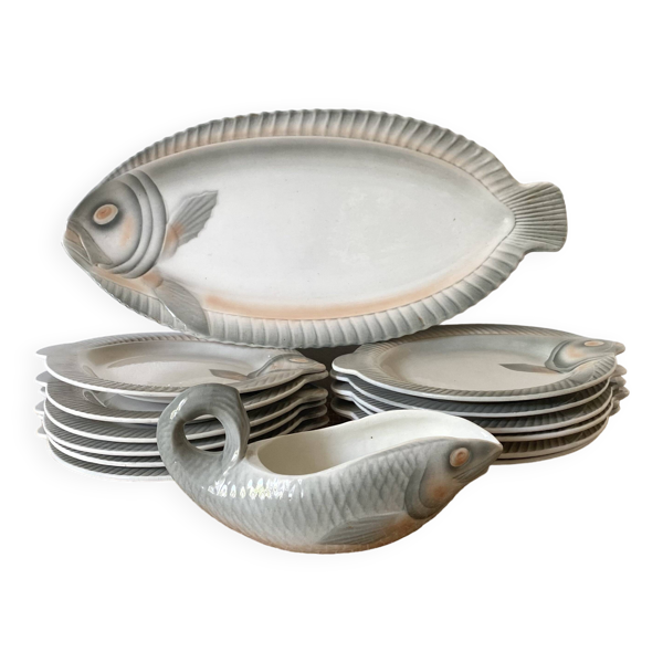 Service à poisson Sarreguemines - Bon état sur Selency