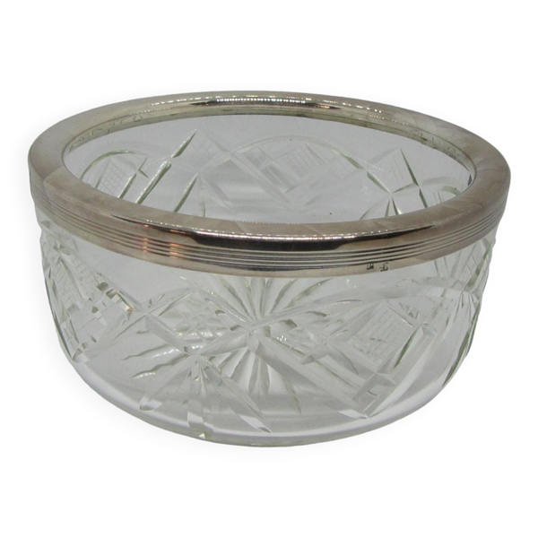 Coupe en cristal et métal agenté