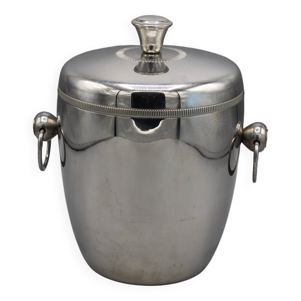 seau a glace rafraichissoire inox et plastique - vintage 70