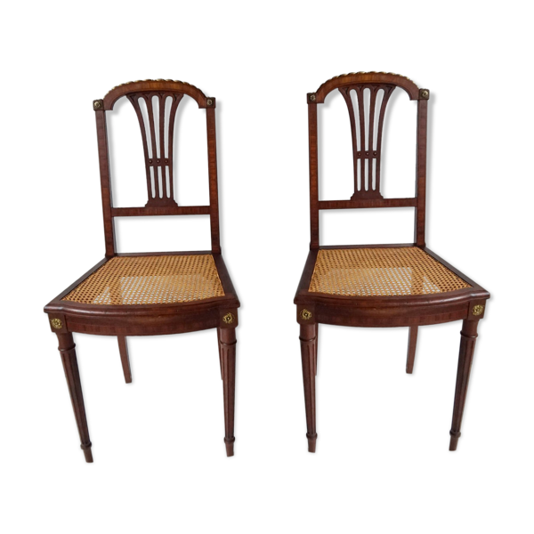 Paire de chaises Louis XVI vers 1870 - Bon état sur Selency