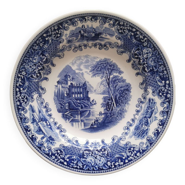 Assiette creuse en faïence, Royal Sphinx Maastricht ''Cambridge - Bon état sur Selency