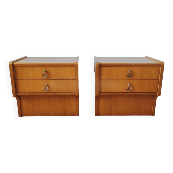 Paire de tables de chevet scandinave vintage 1970