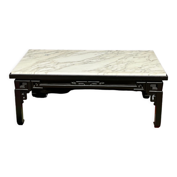 Table basse chinoise avec plateau en marbre
