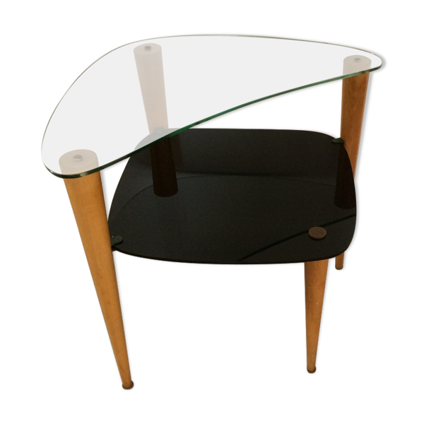 Table des années 60 bois et verre