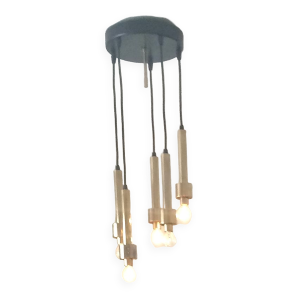 Lumières suspendu Vintage doré annees 70 - Bon état sur Selency