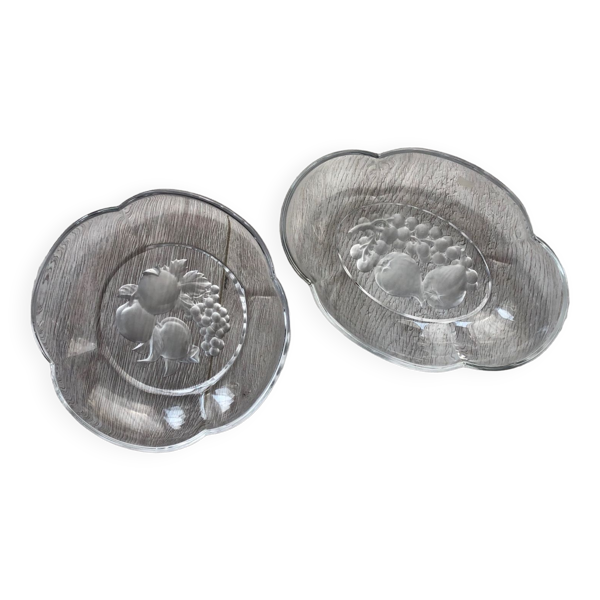 Lot de 2 raviers en verre