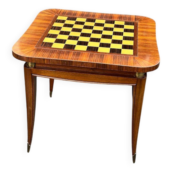 Table à jeu de style art déco en acajou et bois de placage