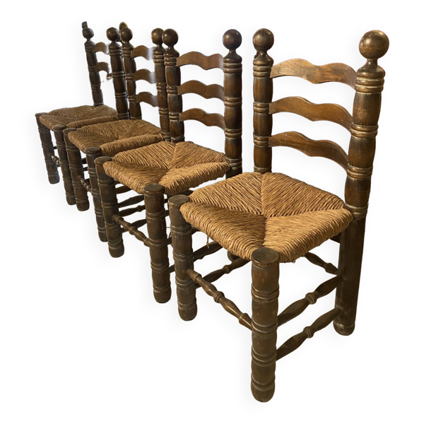 Lot de 4 chaises en bois - Bon état sur Selency