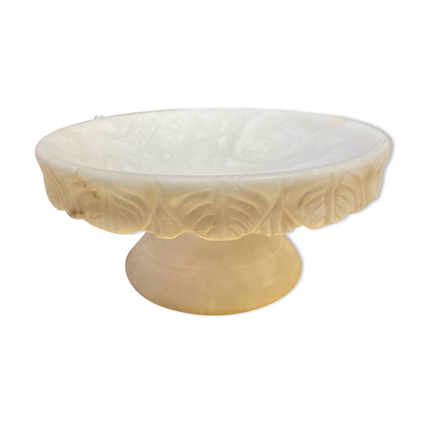 Coupe à fruit ou vide poche en albâtre sculpté - Bon état sur Selency
