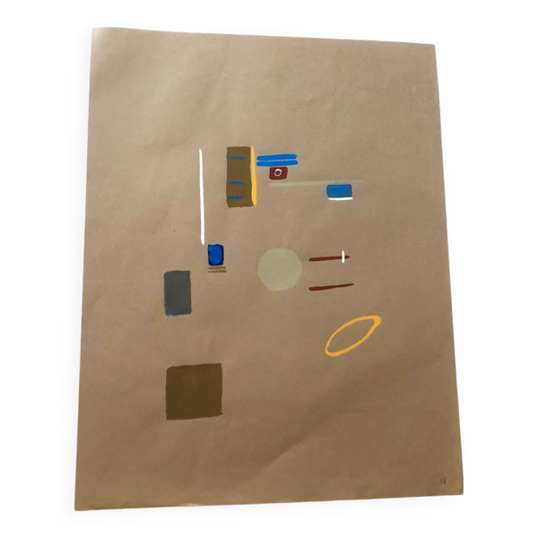 Abstrait Gouache sur papier