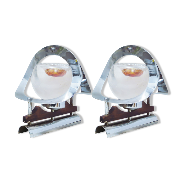 Paire d'appliques Mazzega années 70 - Bon état sur Selency