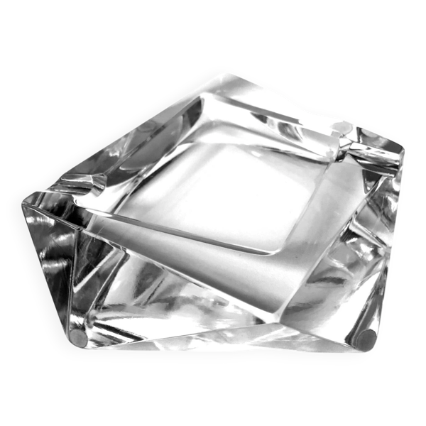 Cendrier asymétrique vintage • cristal • 1970-80 - Bon état sur Selency