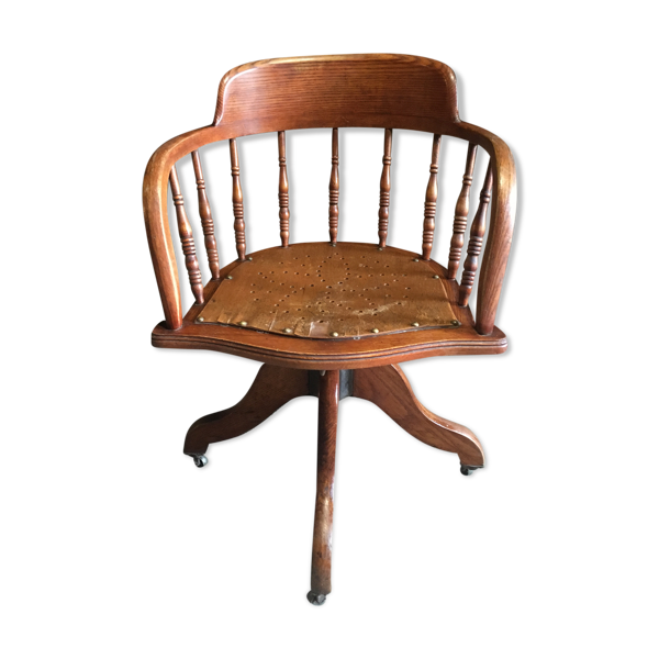 Chaise industrielle sur roues des années 30 - Bon état sur Selency