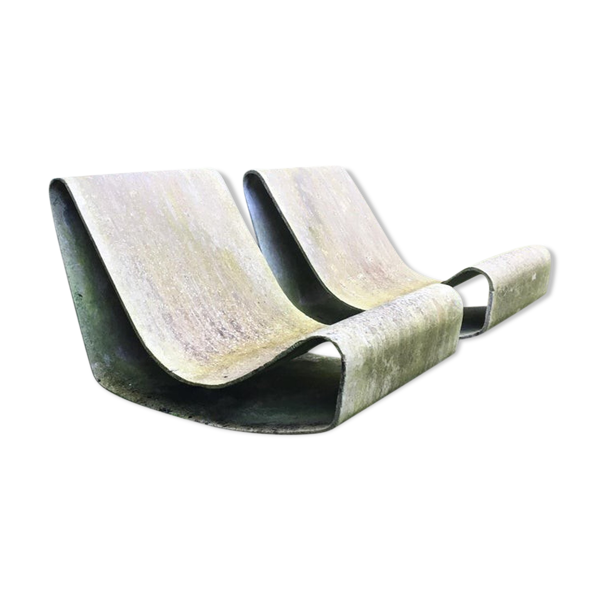 Pair de fauteuils «loop» par Willy Guhl des années 1960 - Bon état sur Selency