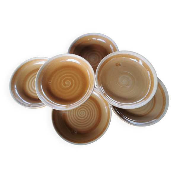 6 assiettes BP en grès de Bourgogne - Bon état sur Selency