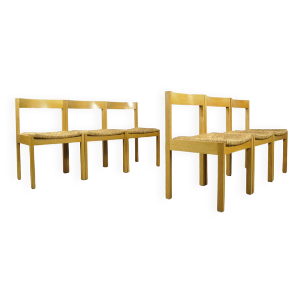 AZS / Chaises de salle à manger vintage en chêne (6) / Gerard Geytenbeek / Pays-Bas, années 1960 - Bon état sur Selency