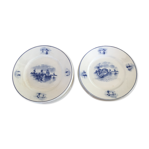 Série de 11 assiettes plates, faïence hollandaise, début XX - Bon état sur Selency