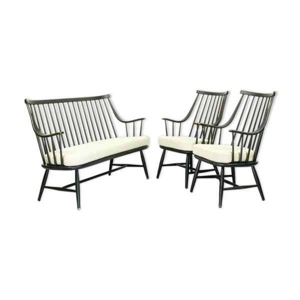Lot de 2 fauteuils Grandessa et canapé assorti de Lena Larsson pour Pastoe & Nesto, 1959 - Bon état sur Selency