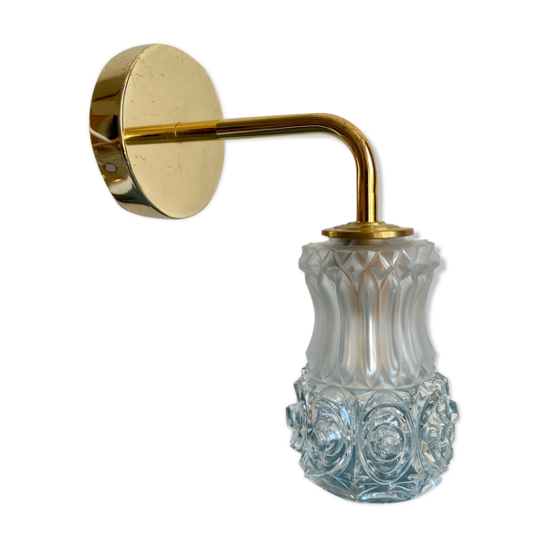 Applique tulipe vintage en verre moulé