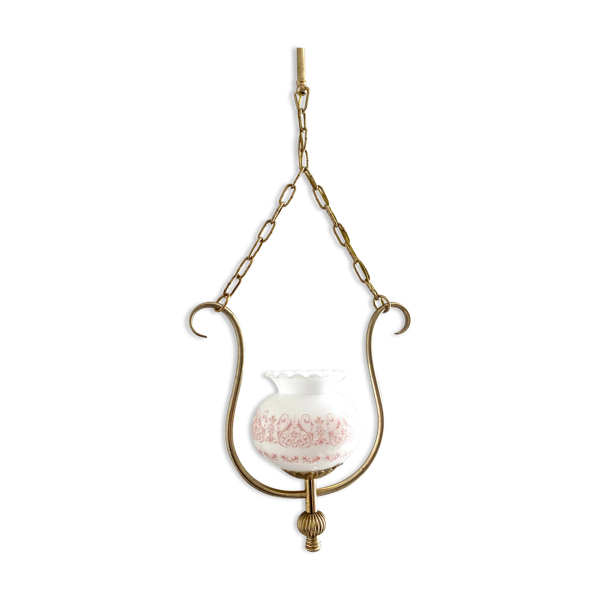 Suspension vintage rose et dorée