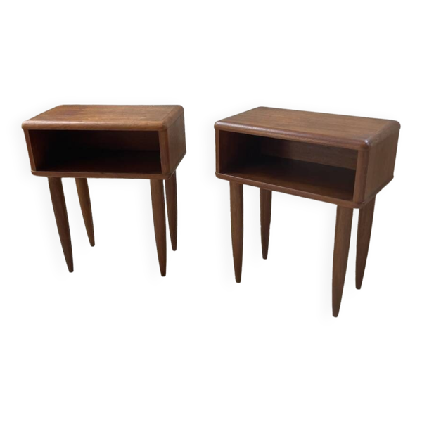 Paire de chevet scandinave en teck - Bon état sur Selency