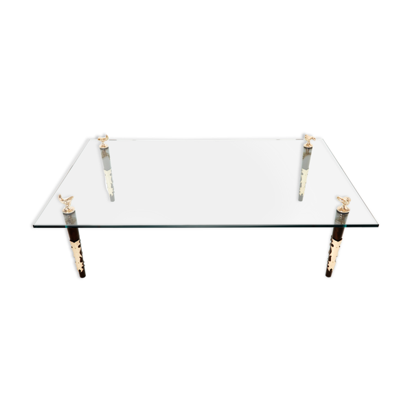Acheter Table basse acajou bronze verre signée Garouste & Bonetti 1995 Bon état - 11500 Table basse acajou bronze verre signée Garouste & Bonetti 1995 Bon état - reconditionné disponible sur Selency
