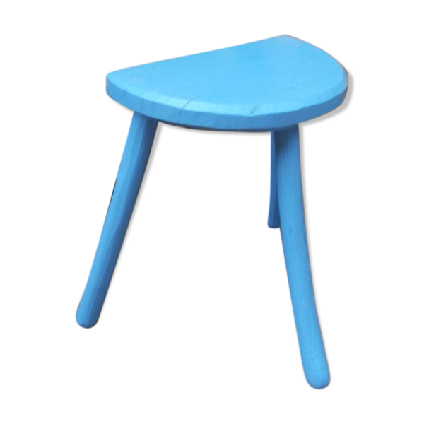 Tabouret tripode bleu