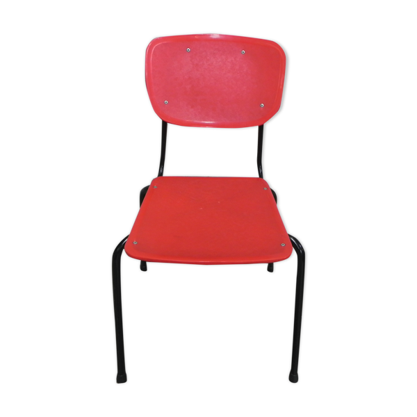 Chaise vintage en rouge