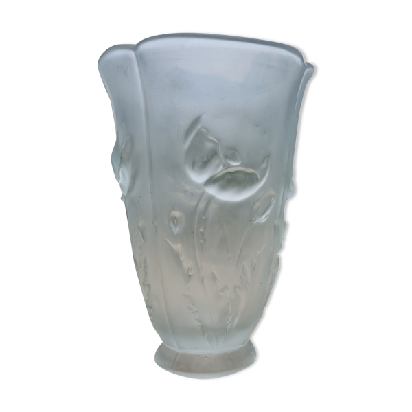 Vase Barolac tchèque moulé par Joseph Inwald en verre satin des années 30 Bon état -  reconditionné disponible sur Selency