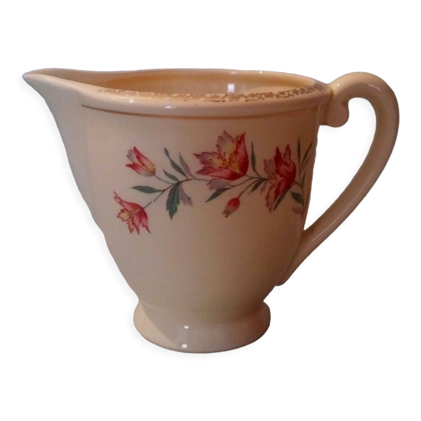 Pot à crème en faïence fleurettes rétro Bon état -  reconditionné disponible sur Selency