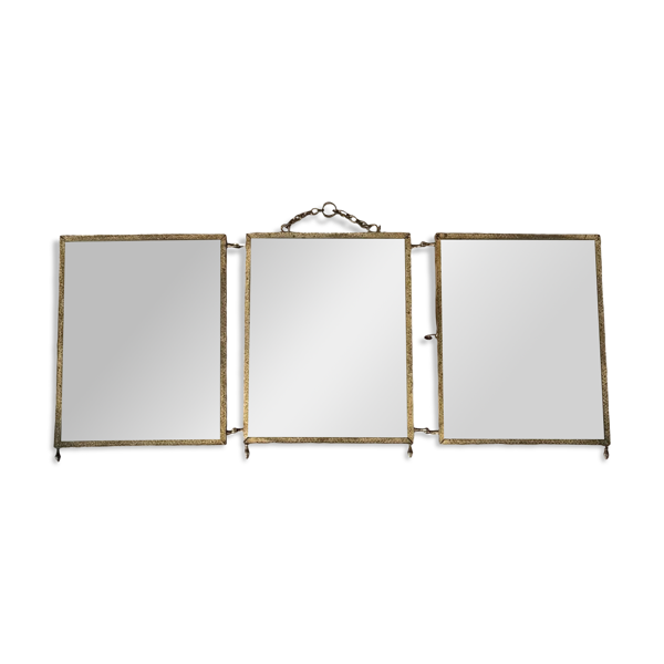 Miroir de barbier triptyque