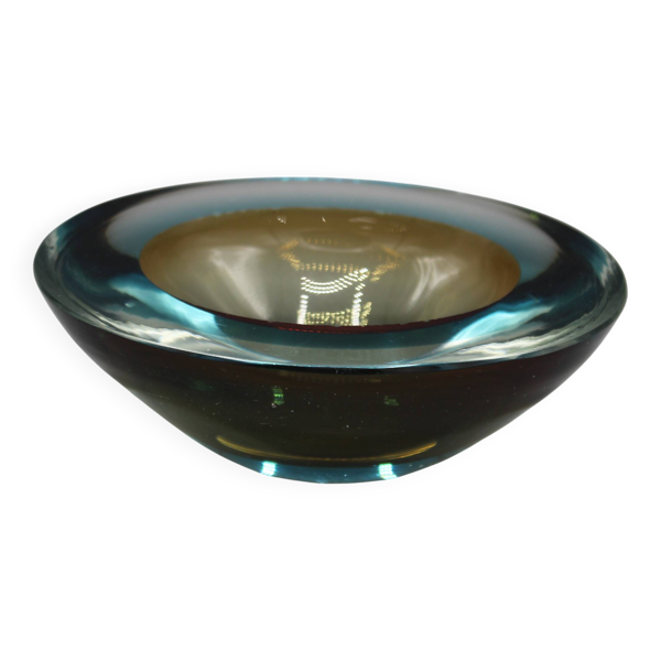 Cendrier vintage sommerso verre de murano flavio poli seguso italie 1970