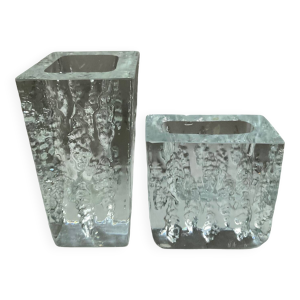 Duo de vases brutalistes par Kurt Wokan des années 60-70