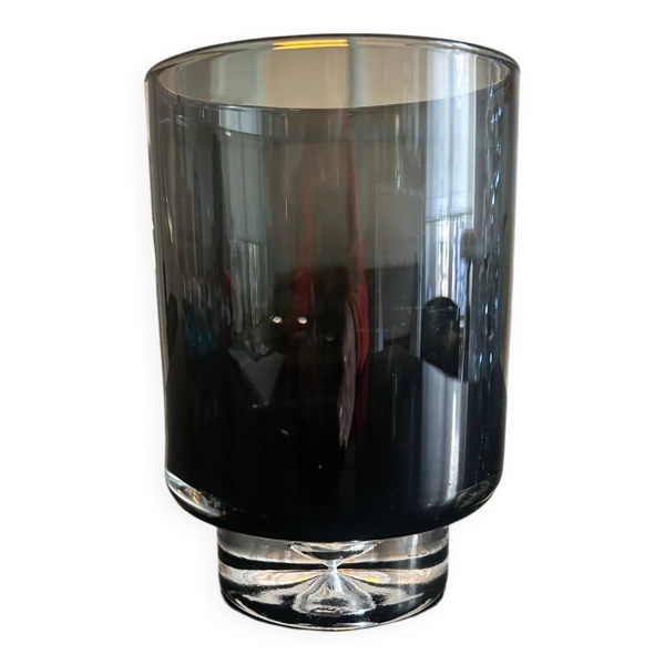 Bougeoir vintage en verre bullé