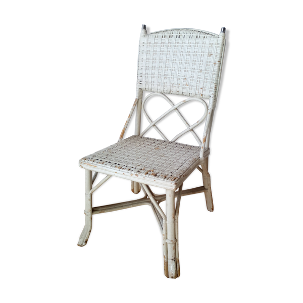 Chaise basse en rotin 1900 - Bon état sur Selency