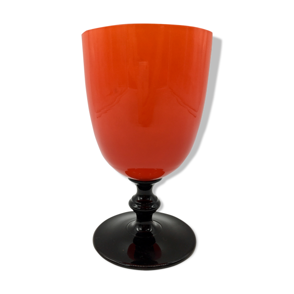 Vase vintage rouge et noir années 70