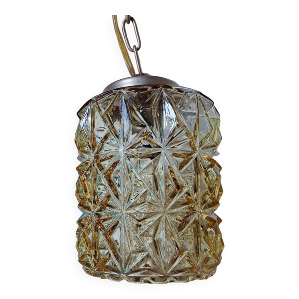 Suspension en verre ciselé doré, 1950