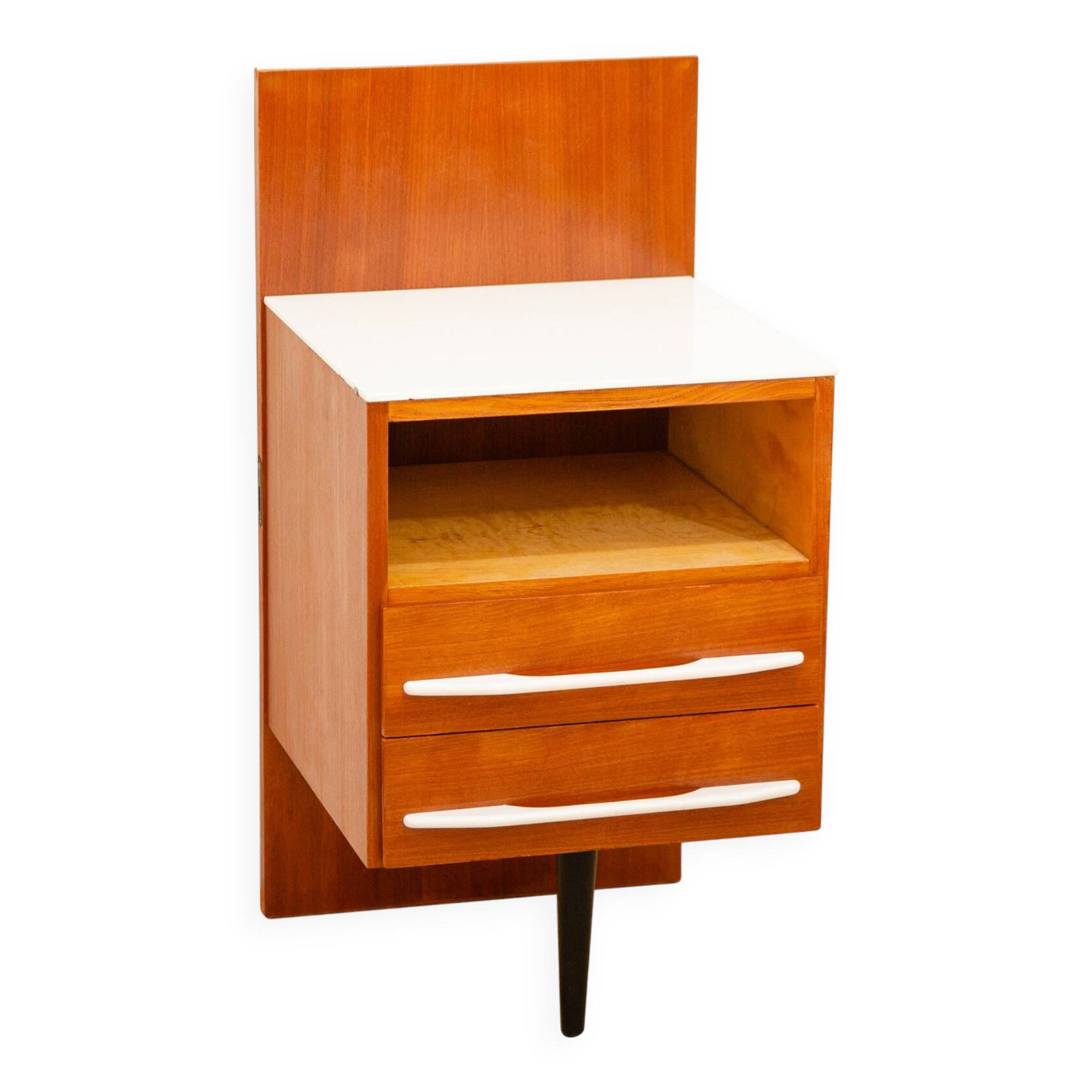 Table de nuit du milieu du siècle entièrement rénovée par Mojmír Požár, années 1960, Tchécoslovaquie