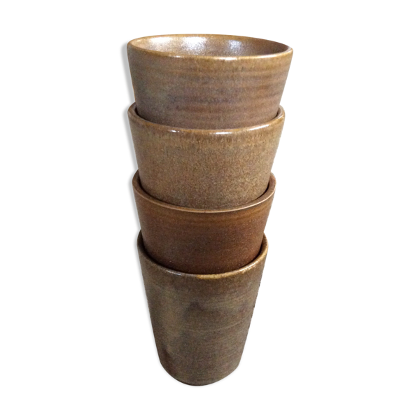 Série de 4 tasses en grès Digoin