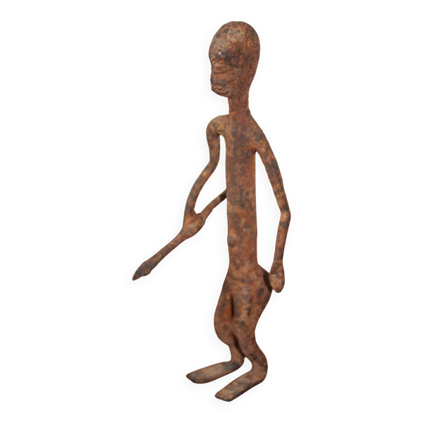 Art Africain Chasseur Guerrier Dogon Mali Fer Forge 16 cm