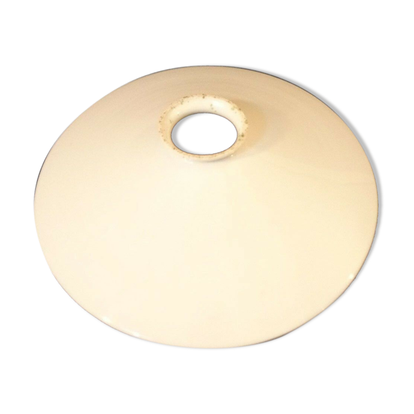 Abat jour suspension de monte baisse en opaline blanc ancien