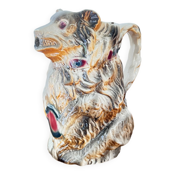 Pichet barbotine ours tambourin