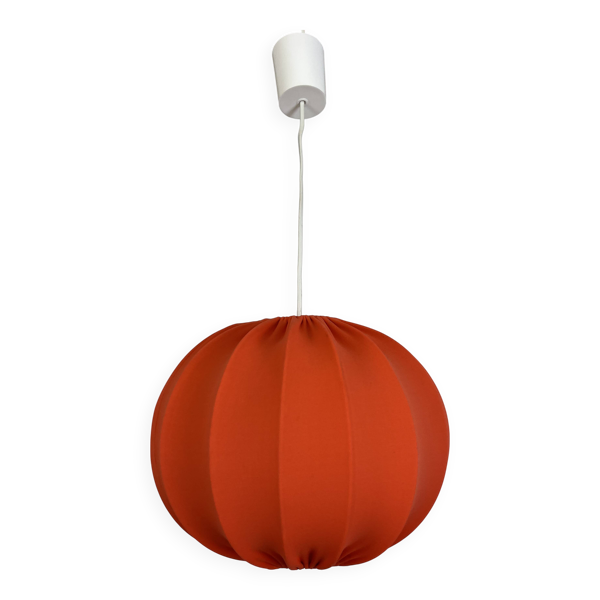 Suspension Cocoon tissu orange, années 70 style vintage