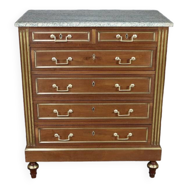 Commode Chiffonnière en Acajou, style Louis XVI – Milieu XXe