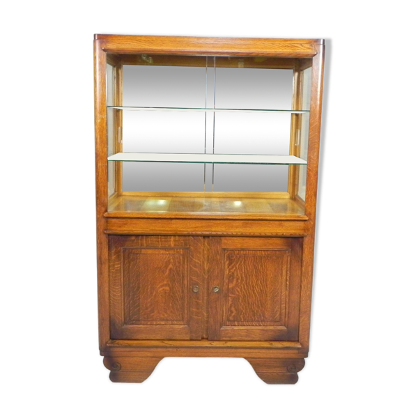 Art Deco display cabinet with sliding glass doors - Bon état sur Selency