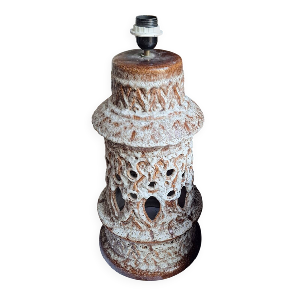 Superbe pied de lampe pur vintage en céramique Stein Keramik parfait é