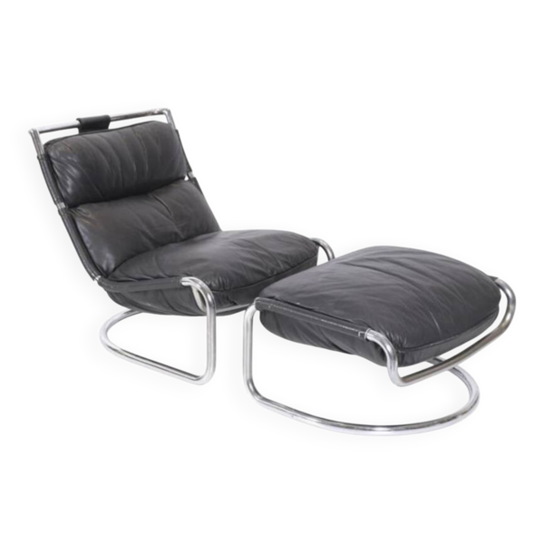 Fauteuil et ottoman, Gae Aulenti, Italie, 1970