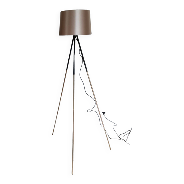 Lampadaire liseuse sur trépied tripode noir style Christian Ghion