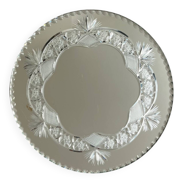 Miroir à poser ciselé années 50 Diam 30cm